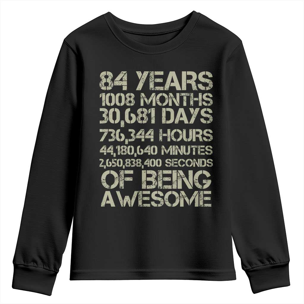 Vintage 84th Milestone Birthday Youth Sweatshirt 84 Years Of Being Awesome