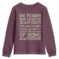Vintage 84th Milestone Birthday Youth Sweatshirt 84 Years Of Being Awesome