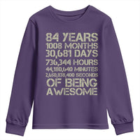 Vintage 84th Milestone Birthday Youth Sweatshirt 84 Years Of Being Awesome