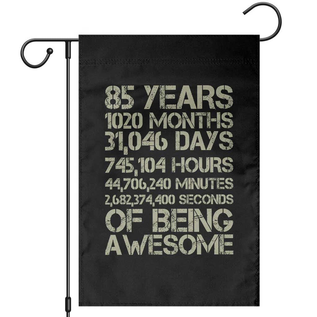 Vintage 85th Milestone Birthday Garden Flag 85 Years Of Being Awesome