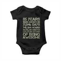 Vintage 85th Milestone Birthday Baby Onesie 85 Years Of Being Awesome
