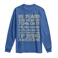 Vintage 85th Milestone Birthday Long Sleeve Shirt 85 Years Of Being Awesome