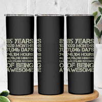Vintage 85th Milestone Birthday Skinny Tumbler 85 Years Of Being Awesome