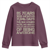 Vintage 85th Milestone Birthday Youth Sweatshirt 85 Years Of Being Awesome