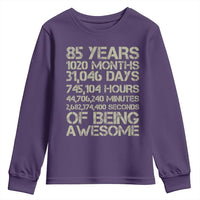 Vintage 85th Milestone Birthday Youth Sweatshirt 85 Years Of Being Awesome