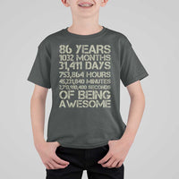 Vintage 86th Milestone Birthday T Shirt For Kid 86 Years Of Being Awesome