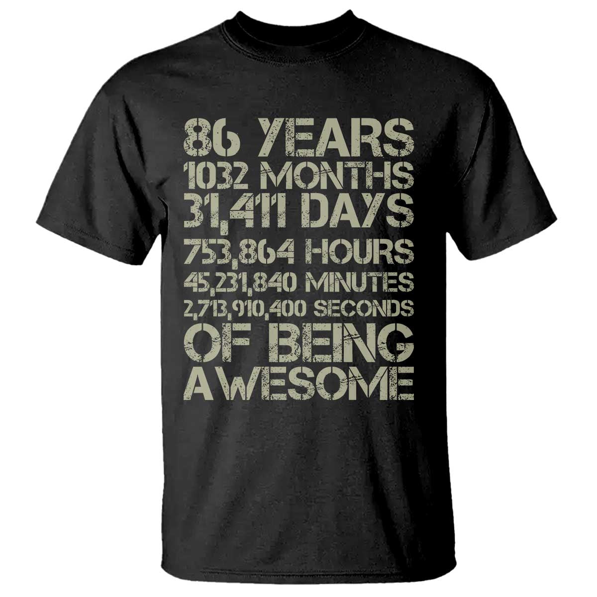 Vintage 86th Milestone Birthday T Shirt 86 Years Of Being Awesome