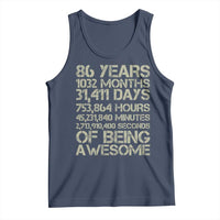 Vintage 86th Milestone Birthday Tank Top 86 Years Of Being Awesome