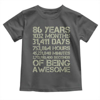 Vintage 86th Milestone Birthday Toddler T Shirt 86 Years Of Being Awesome