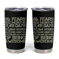 Vintage 86th Milestone Birthday Tumbler Cup 86 Years Of Being Awesome