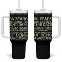 Vintage 86th Milestone Birthday Tumbler With Handle 86 Years Of Being Awesome