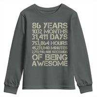 Vintage 86th Milestone Birthday Youth Sweatshirt 86 Years Of Being Awesome