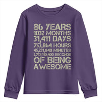Vintage 86th Milestone Birthday Youth Sweatshirt 86 Years Of Being Awesome