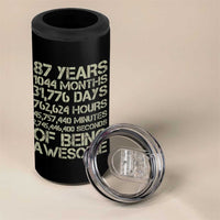 Vintage 87th Milestone Birthday 4 in 1 Can Cooler Tumbler 87 Years Of Being Awesome