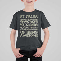 Vintage 87th Milestone Birthday T Shirt For Kid 87 Years Of Being Awesome