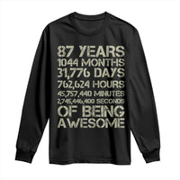 Vintage 87th Milestone Birthday Long Sleeve Shirt 87 Years Of Being Awesome