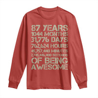Vintage 87th Milestone Birthday Long Sleeve Shirt 87 Years Of Being Awesome