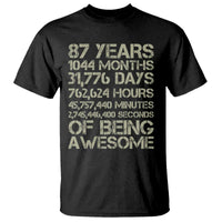 Vintage 87th Milestone Birthday T Shirt 87 Years Of Being Awesome