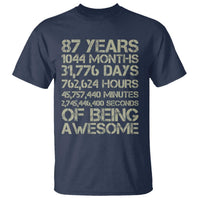 Vintage 87th Milestone Birthday T Shirt 87 Years Of Being Awesome