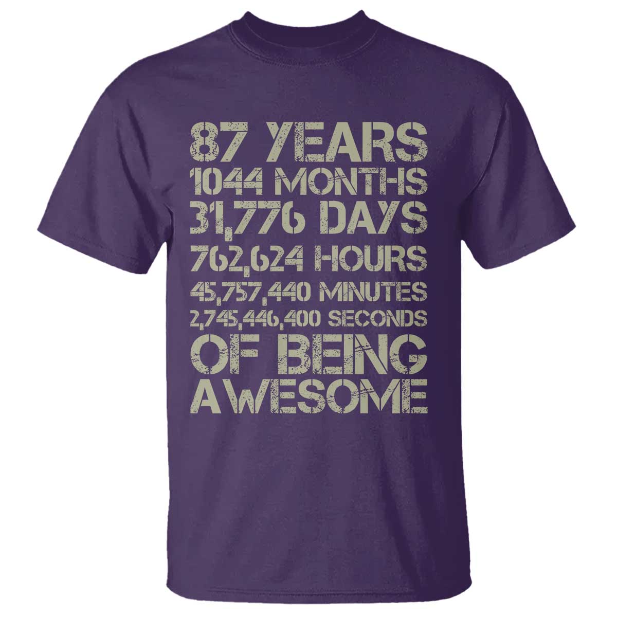 Vintage 87th Milestone Birthday T Shirt 87 Years Of Being Awesome