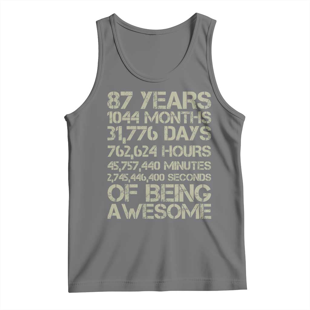 Vintage 87th Milestone Birthday Tank Top 87 Years Of Being Awesome
