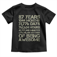 Vintage 87th Milestone Birthday Toddler T Shirt 87 Years Of Being Awesome