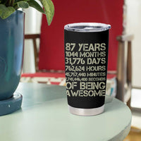 Vintage 87th Milestone Birthday Tumbler Cup 87 Years Of Being Awesome