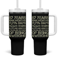 Vintage 87th Milestone Birthday Tumbler With Handle 87 Years Of Being Awesome