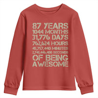 Vintage 87th Milestone Birthday Youth Sweatshirt 87 Years Of Being Awesome