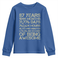 Vintage 87th Milestone Birthday Youth Sweatshirt 87 Years Of Being Awesome