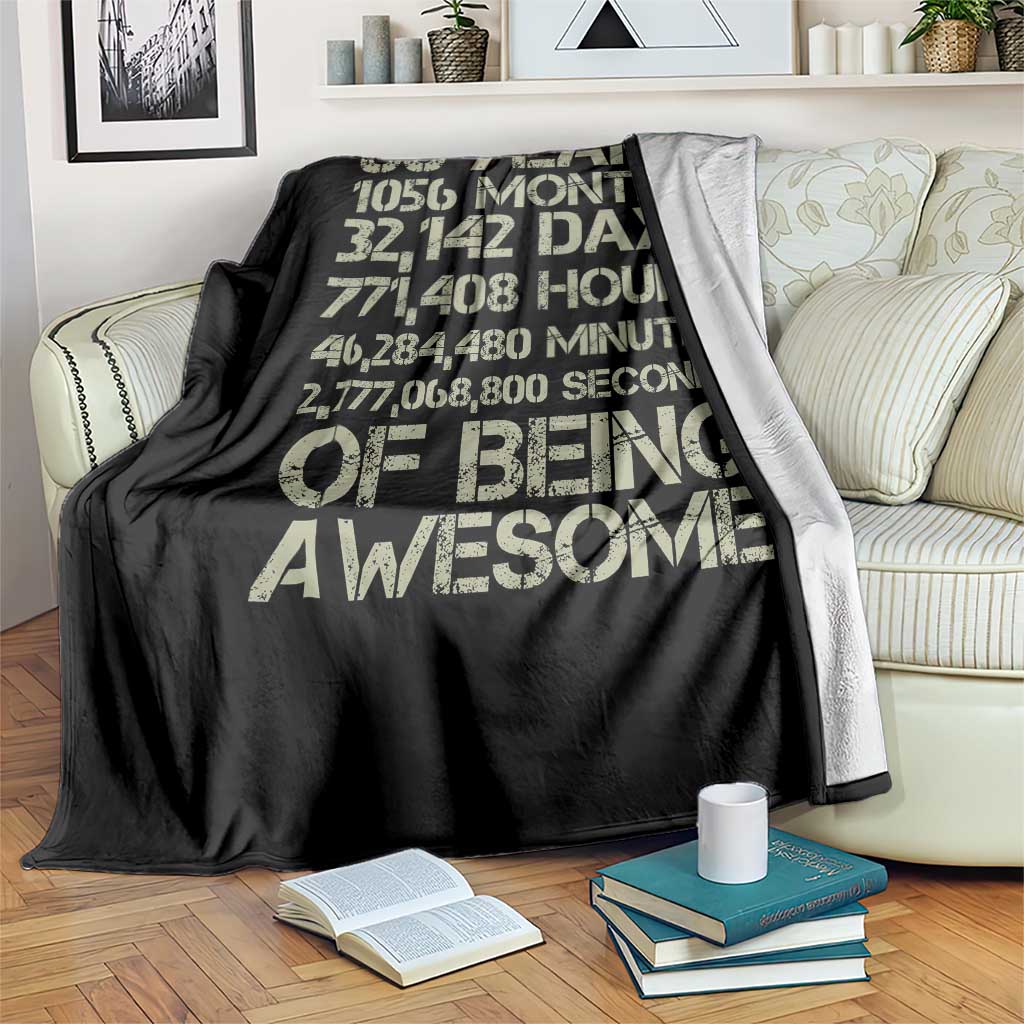 Vintage 88th Milestone Birthday Throw Blanket 88 Years Of Being Awesome