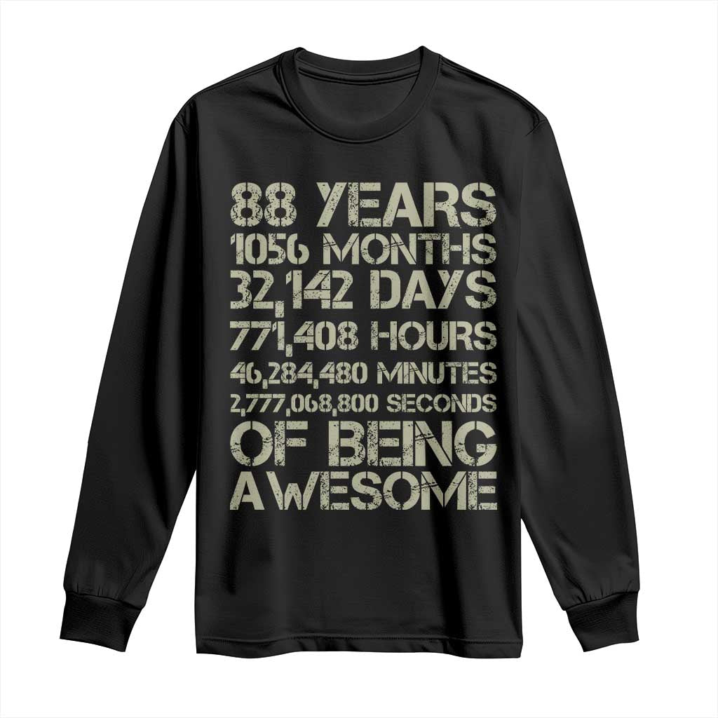 Vintage 88th Milestone Birthday Long Sleeve Shirt 88 Years Of Being Awesome