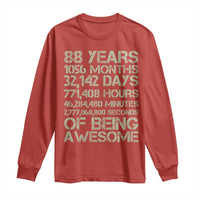 Vintage 88th Milestone Birthday Long Sleeve Shirt 88 Years Of Being Awesome