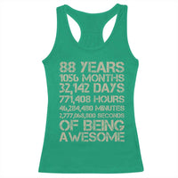 Vintage 88th Milestone Birthday Racerback Tank Top 88 Years Of Being Awesome