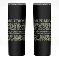 Vintage 88th Milestone Birthday Skinny Tumbler 88 Years Of Being Awesome