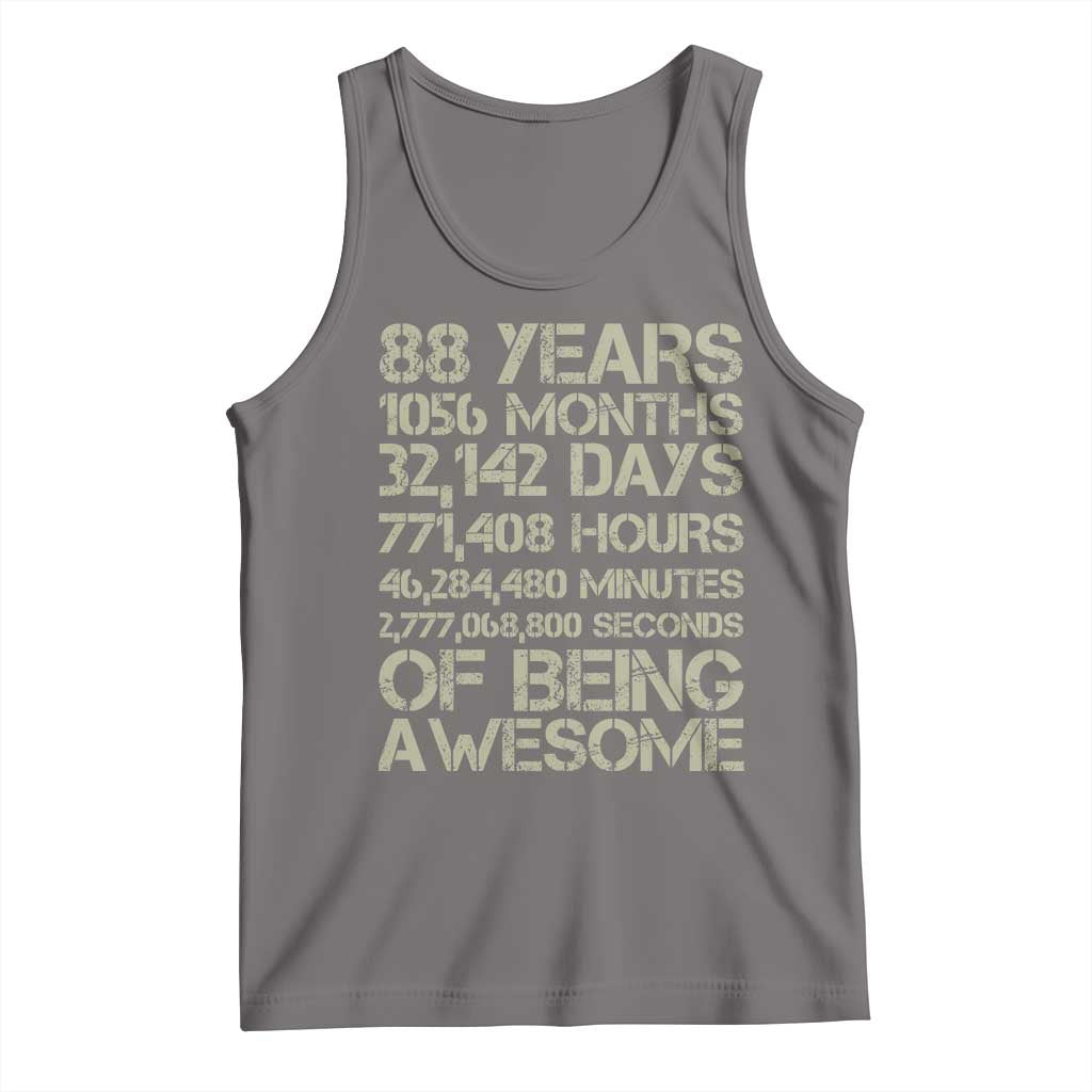Vintage 88th Milestone Birthday Tank Top 88 Years Of Being Awesome