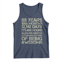 Vintage 88th Milestone Birthday Tank Top 88 Years Of Being Awesome