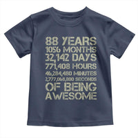 Vintage 88th Milestone Birthday Toddler T Shirt 88 Years Of Being Awesome