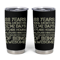 Vintage 88th Milestone Birthday Tumbler Cup 88 Years Of Being Awesome