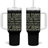 Vintage 88th Milestone Birthday Tumbler With Handle 88 Years Of Being Awesome