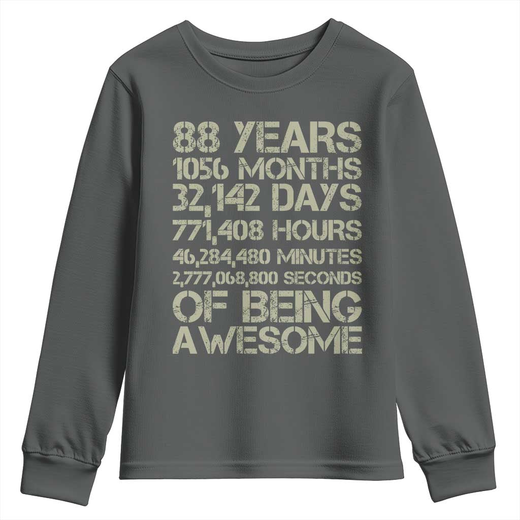 Vintage 88th Milestone Birthday Youth Sweatshirt 88 Years Of Being Awesome