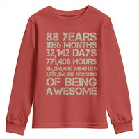 Vintage 88th Milestone Birthday Youth Sweatshirt 88 Years Of Being Awesome