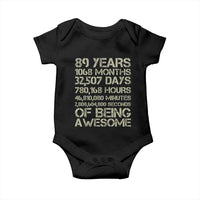 Vintage 89th Milestone Birthday Baby Onesie 89 Years Of Being Awesome