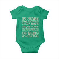 Vintage 89th Milestone Birthday Baby Onesie 89 Years Of Being Awesome
