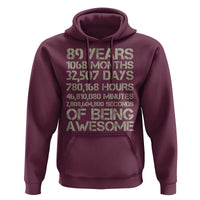 Vintage 89th Milestone Birthday Hoodie 89 Years Of Being Awesome