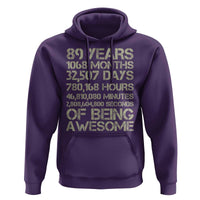 Vintage 89th Milestone Birthday Hoodie 89 Years Of Being Awesome