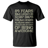 Vintage 89th Milestone Birthday T Shirt 89 Years Of Being Awesome