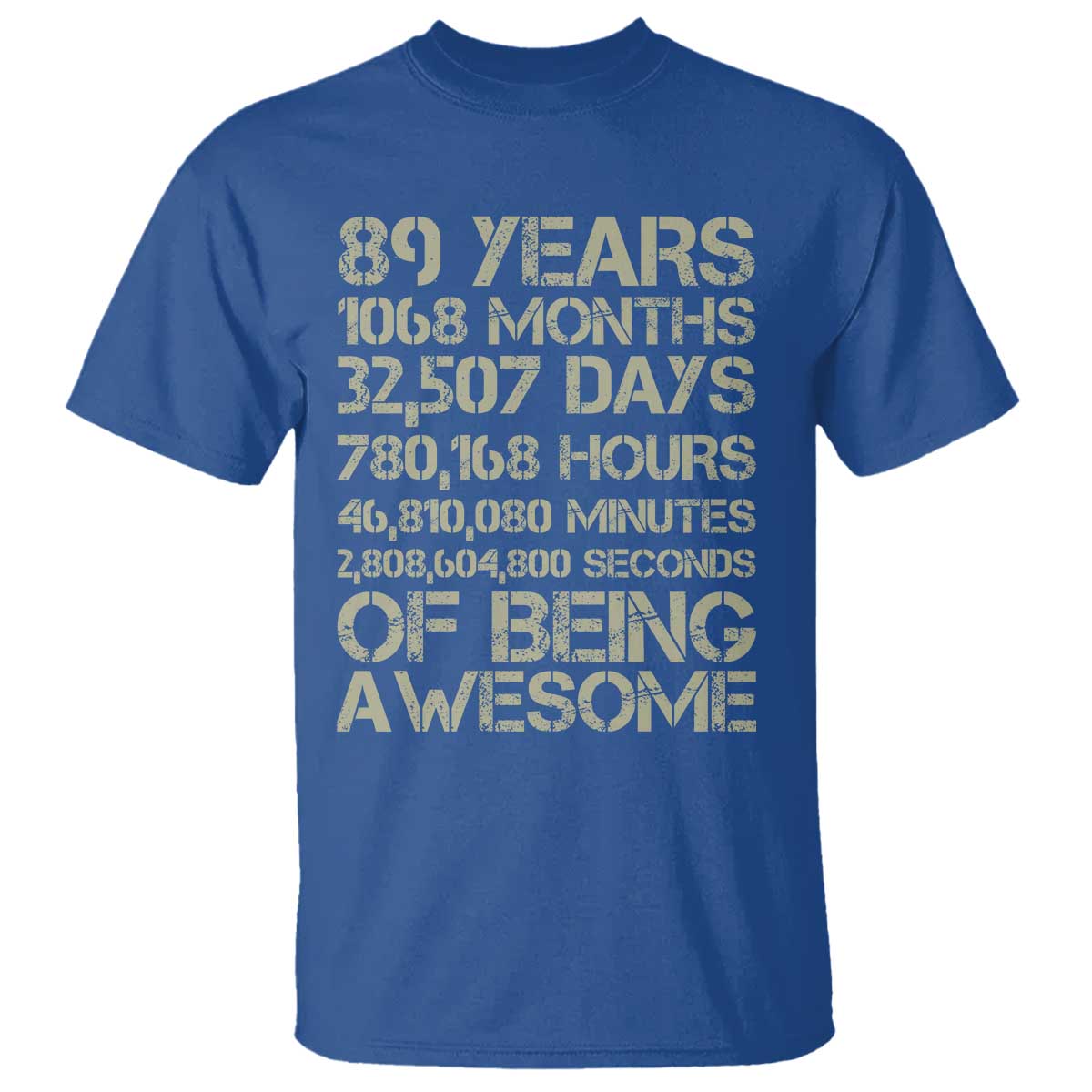 Vintage 89th Milestone Birthday T Shirt 89 Years Of Being Awesome
