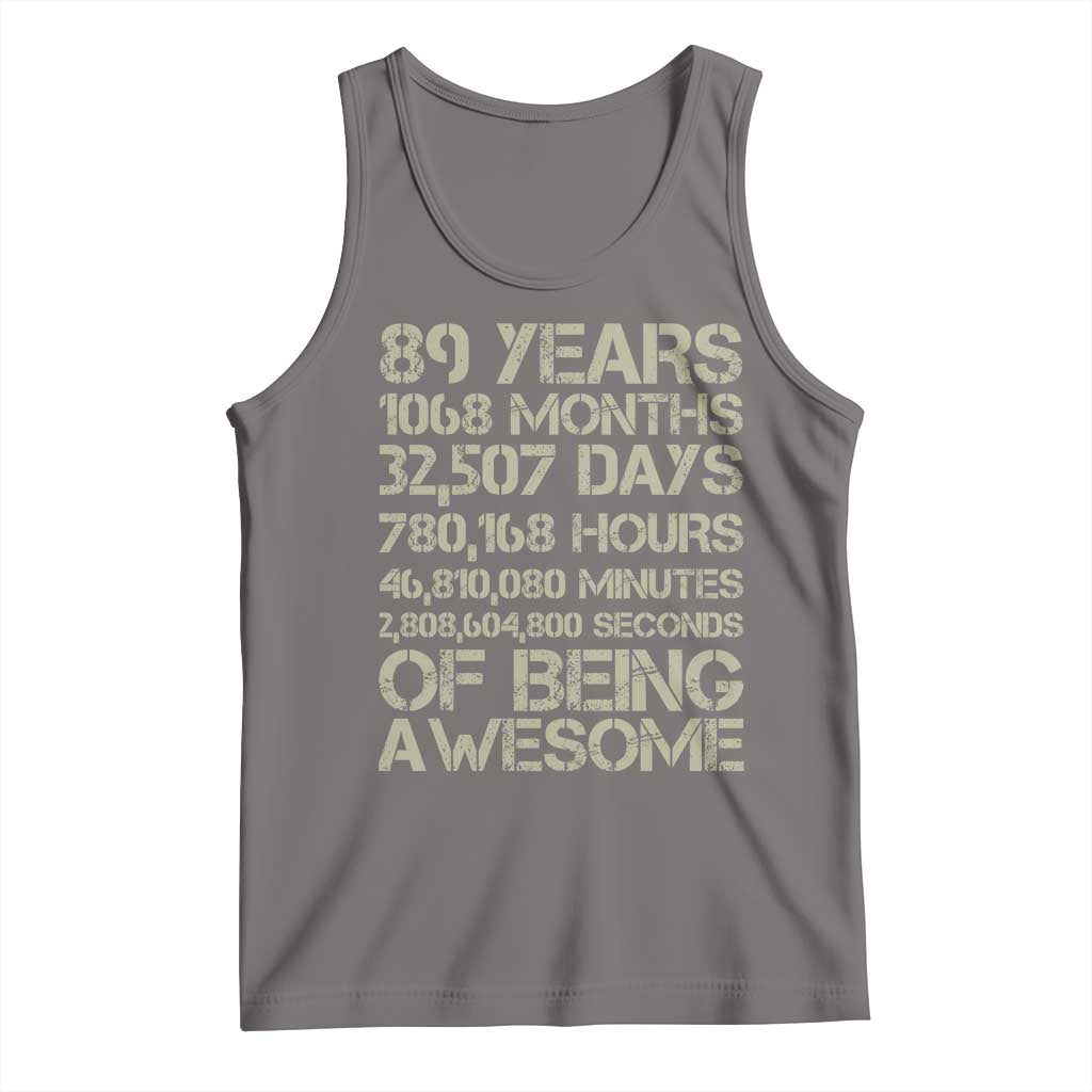 Vintage 89th Milestone Birthday Tank Top 89 Years Of Being Awesome