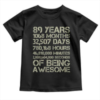 Vintage 89th Milestone Birthday Toddler T Shirt 89 Years Of Being Awesome